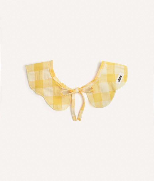 Bandana Estilo Cuello Perro Diseño Vichy Amarillo, Lola